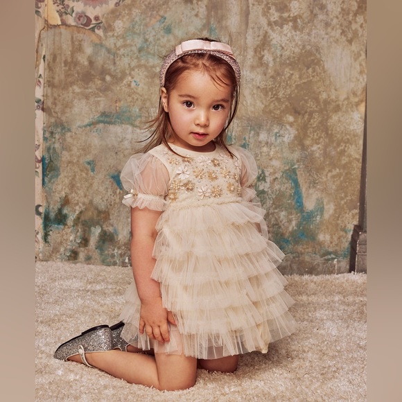 TUTU DU MONDE Dreamscape layered tutu dress sequin & floral embellishments 0-3m - Picture 11 of 11
